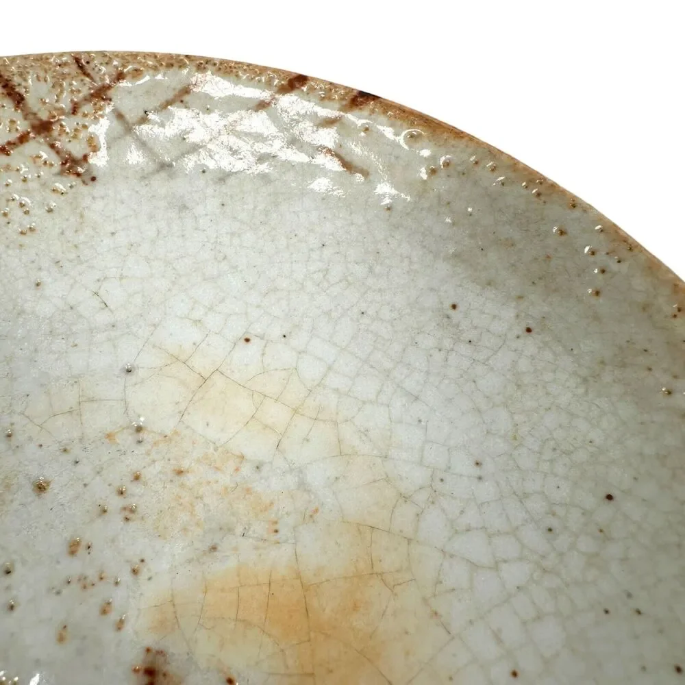Vintage Japanese Shino Pottery Plates 8.5
